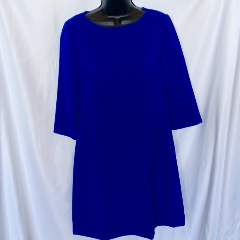 Eliza J beautiful mid-weight blue dress from Nordstrom, 3/4 sleeve, lined